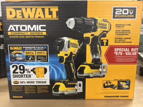 DEWALT 20V MAX* Brushless 2- Kit W/POWERSTACK (DCK254E2)